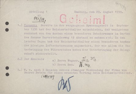 typewritten note with various signatures