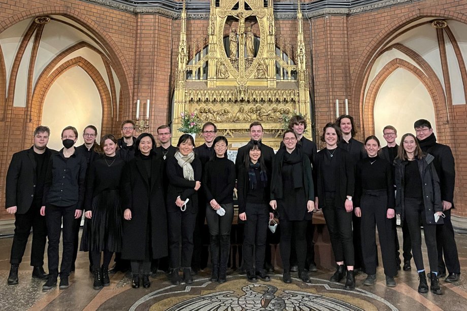 Members of the concert choir Church music inside a church 2022