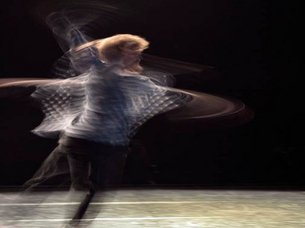 dancing man, blurred