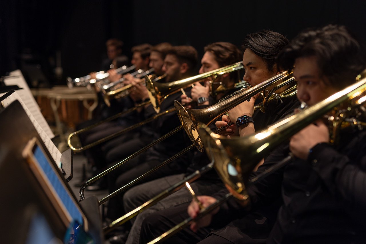 Posaunisten im Orchester