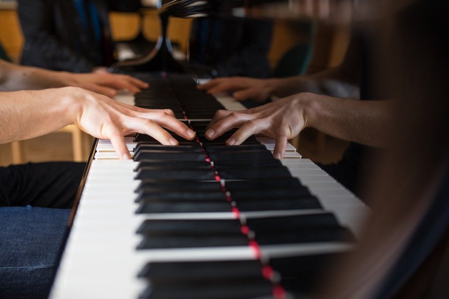 Piano played by someone