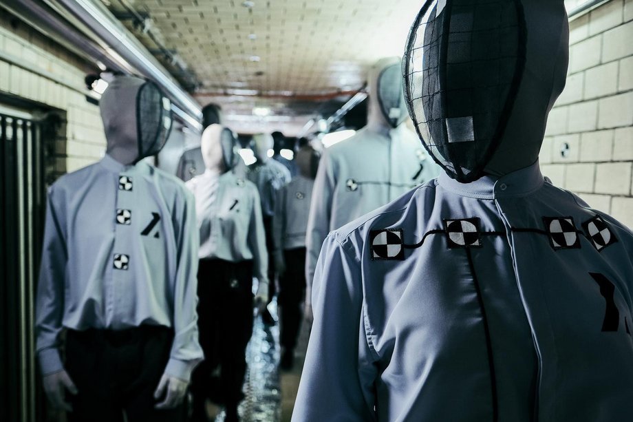 Robots in a narrow underground corridor